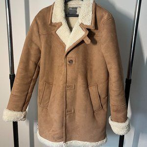 '70s and Vintage Inspired Faux Sherpa Lined Jacket
